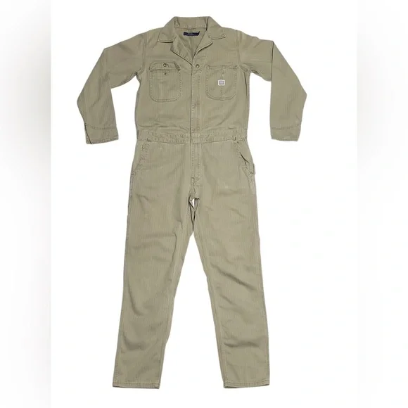 Polo Ralph Lauren Womens Olive Jumpsuit Cotton Twill Utility Long sleeve Size:4 - Picture 1 of 11